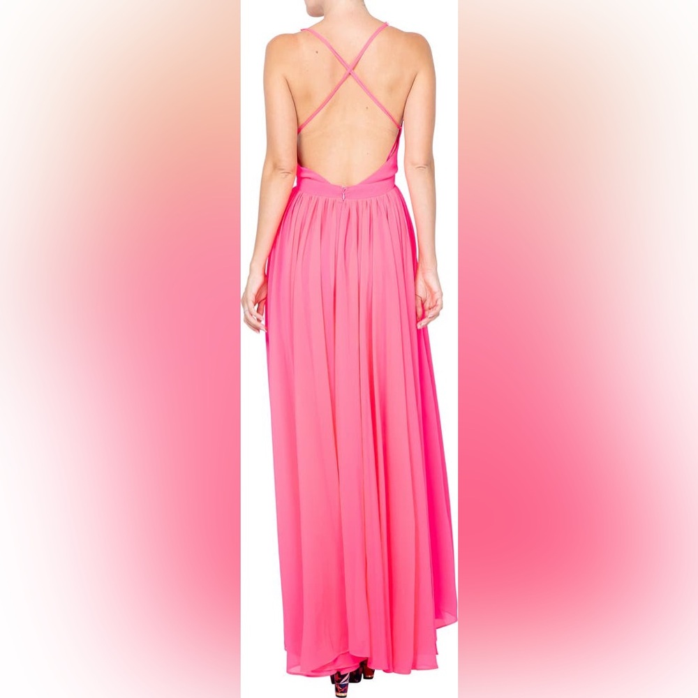 Meghan LA Vibrant Pink Backless Dress_S